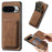 For Google Pixel 10 Pro XL Case Magnetic Case Leather Back Cover with Detachable Card Holder - Brown - 1