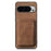 For Google Pixel 10 Pro XL Case Magnetic Case Leather Back Cover with Detachable Card Holder - Brown - 3