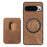 For Google Pixel 10 Pro XL Case Magnetic Case Leather Back Cover with Detachable Card Holder - Brown - 4