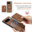For Google Pixel 10 Pro XL Case Magnetic Case Leather Back Cover with Detachable Card Holder - Brown - 6