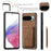 For Google Pixel 10 Pro XL Case Magnetic Case Leather Back Cover with Detachable Card Holder - Brown - 7