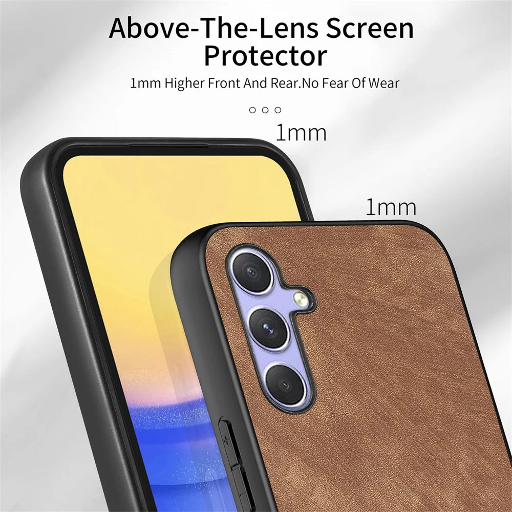 For Samsung Galaxy A18 5G / A18 4G / A17 5G / A17 4G Case with Card Holder Kickstand Leather Phone Back Cover - Brown - 5