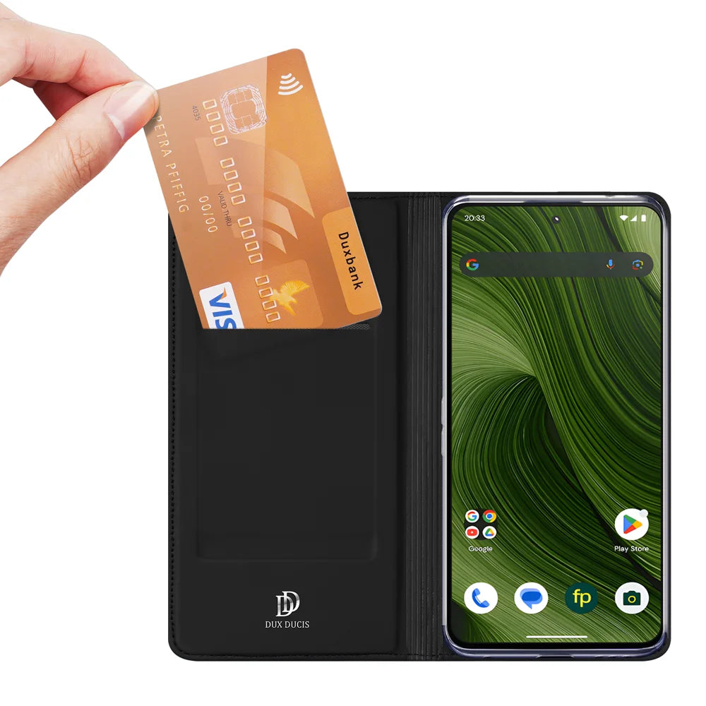 DUX DUCIS For Fairphone 6 Case  Skin Pro Series Leather Stand Cover Card Holder - Black - 2