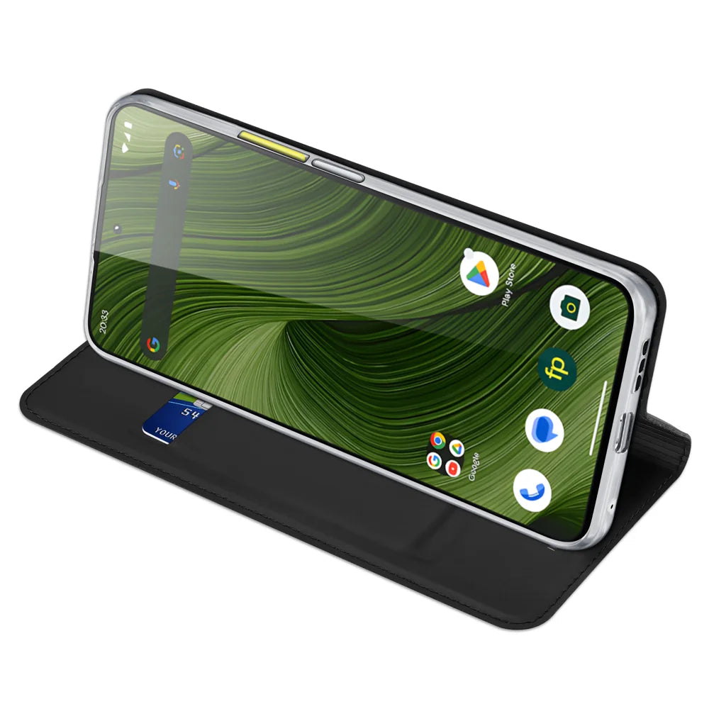 DUX DUCIS For Fairphone 6 Case  Skin Pro Series Leather Stand Cover Card Holder - Black - 5