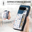For Google Pixel 10 Pro XL Leather Phone Cover with RFID Blocking Zipper Card Bag Kickstand - Blue - 5
