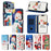 For iPhone 18 Pro / 17 Pro Wallet Case Christmas Pattern Printing Leather Phone Cover with Lanyard - Gift Box Snowman - 3