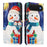 For iPhone Air Wallet Case Christmas Pattern Printing Leather Phone Cover with Lanyard - Gift Box Snowman - 1