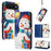 For iPhone Air Wallet Case Christmas Pattern Printing Leather Phone Cover with Lanyard - Gift Box Snowman - 2