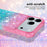 For iPhone 18 Pro Max / 17 Pro Max TPU Case Gradient Quicksand Phone Back Cover - Pink+Sky Blue - 4