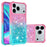 For iPhone 18 Pro / 17 Pro TPU Case Gradient Quicksand Phone Back Cover - Pink+Sky Blue - 1