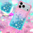 For iPhone 18 Pro / 17 Pro TPU Case Gradient Quicksand Phone Back Cover - Pink+Sky Blue - 5