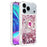For iPhone 18 Pro Max / 17 Pro Max TPU Case with Kickstand Quicksand Shockproof Cover - Rose Gold / Hearts - 3