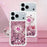 For iPhone 18 Pro Max / 17 Pro Max TPU Case with Kickstand Quicksand Shockproof Cover - Rose Gold / Hearts - 7