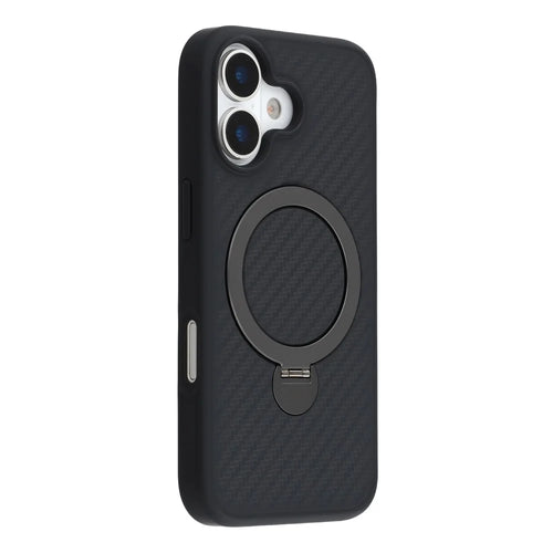 For iPhone 17 Case Compatible with MagSafe Kickstand TPU + PC Phone Cover Carbon Fiber Texture - 1
