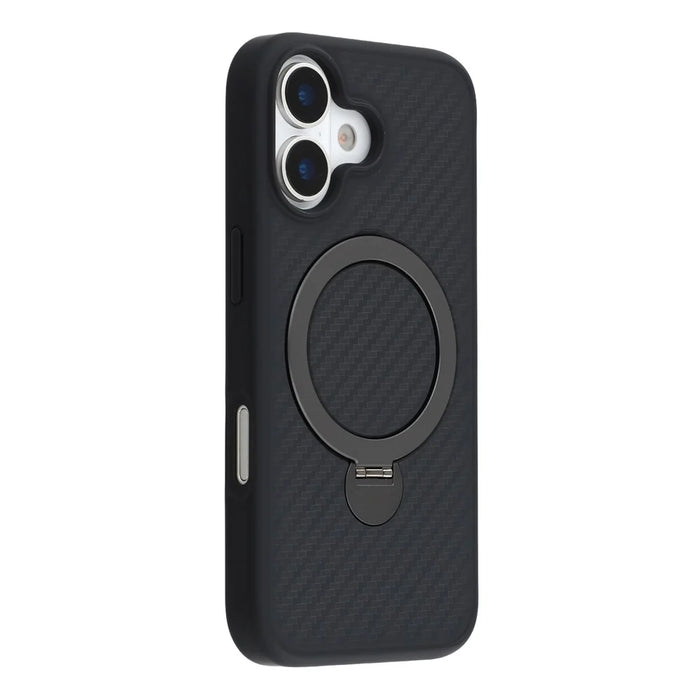 For iPhone 17 Case Compatible with MagSafe Kickstand TPU + PC Phone Cover Carbon Fiber Texture - 1