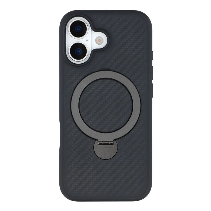 For iPhone 17 Case Compatible with MagSafe Kickstand TPU + PC Phone Cover Carbon Fiber Texture - 3