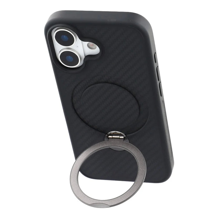 For iPhone 17 Case Compatible with MagSafe Kickstand TPU + PC Phone Cover Carbon Fiber Texture - 4