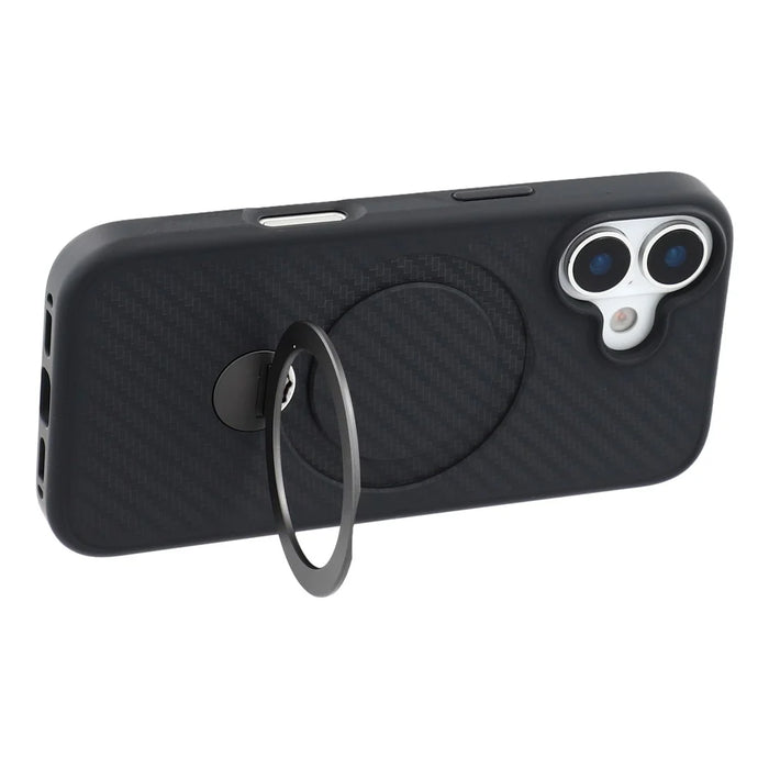 For iPhone 17 Case Compatible with MagSafe Kickstand TPU + PC Phone Cover Carbon Fiber Texture - 5
