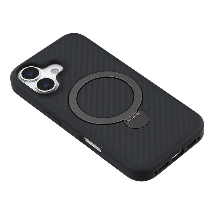 For iPhone 17 Case Compatible with MagSafe Kickstand TPU + PC Phone Cover Carbon Fiber Texture - 6