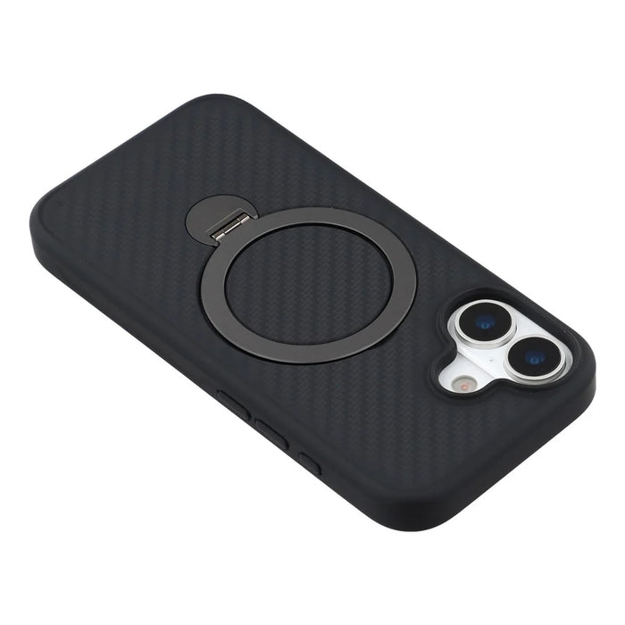 For iPhone 17 Case Compatible with MagSafe Kickstand TPU + PC Phone Cover Carbon Fiber Texture - 7