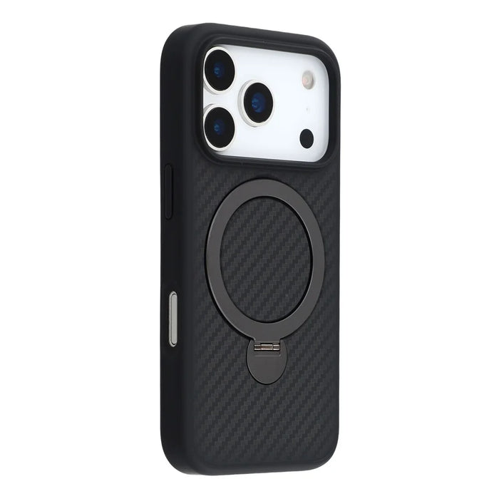 For iPhone 17 Pro Max Case Compatible with MagSafe Kickstand TPU + PC Phone Cover Carbon Fiber Texture - 1