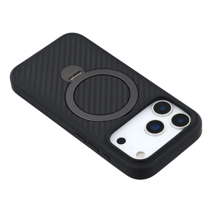 For iPhone 17 Pro Case Compatible with MagSafe Kickstand TPU + PC Phone Cover Carbon Fiber Texture - 7