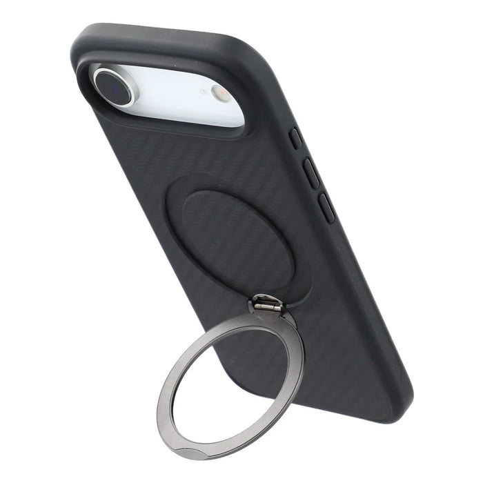 For iPhone Air Case Compatible with MagSafe Kickstand TPU + PC Phone Cover Carbon Fiber Texture - 4