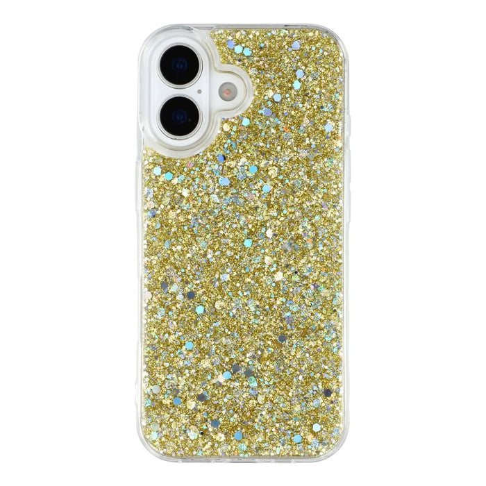 For iPhone 17 Case Shockproof Soft TPU Phone Cover Glittery Design - Gold - 3