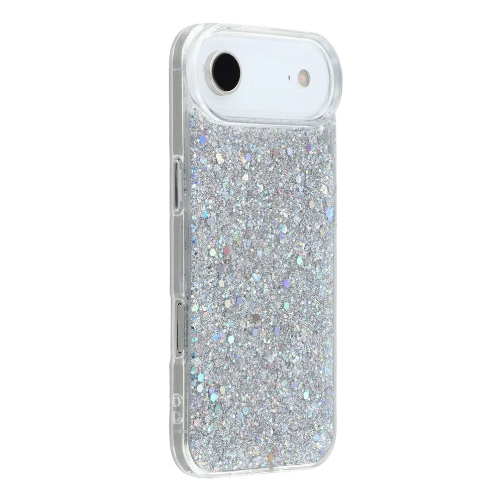 For iPhone Air Case Shockproof Soft TPU Phone Cover Glittery Design - Silver - 1