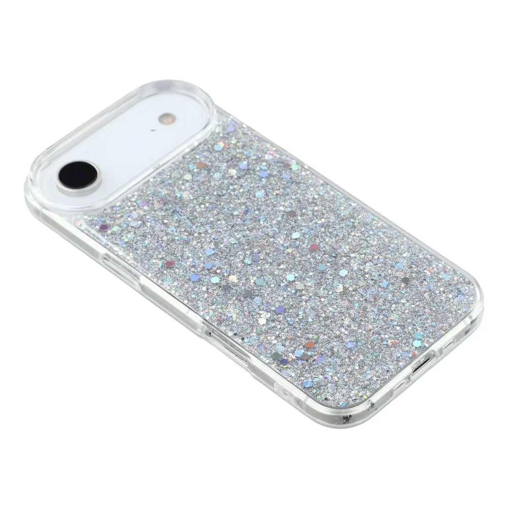 For iPhone Air Case Shockproof Soft TPU Phone Cover Glittery Design - Silver - 4