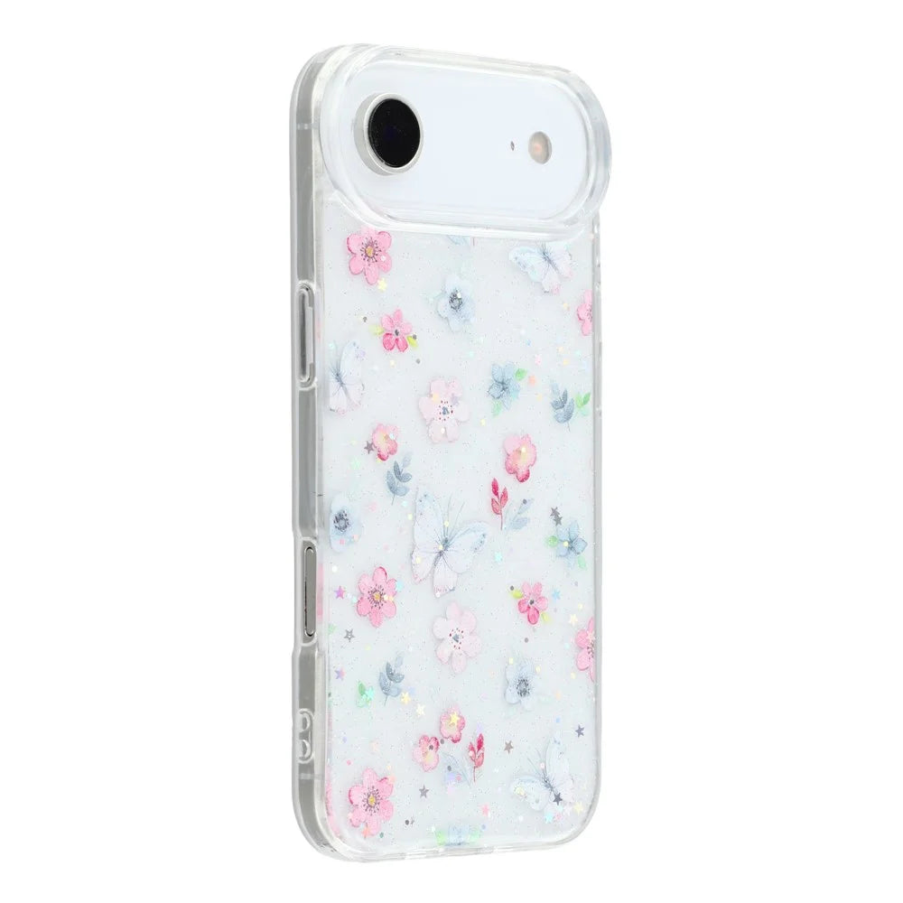 For iPhone Air Case Glitter Flower Epoxy Shockproof Phone Cover - Style D - 1