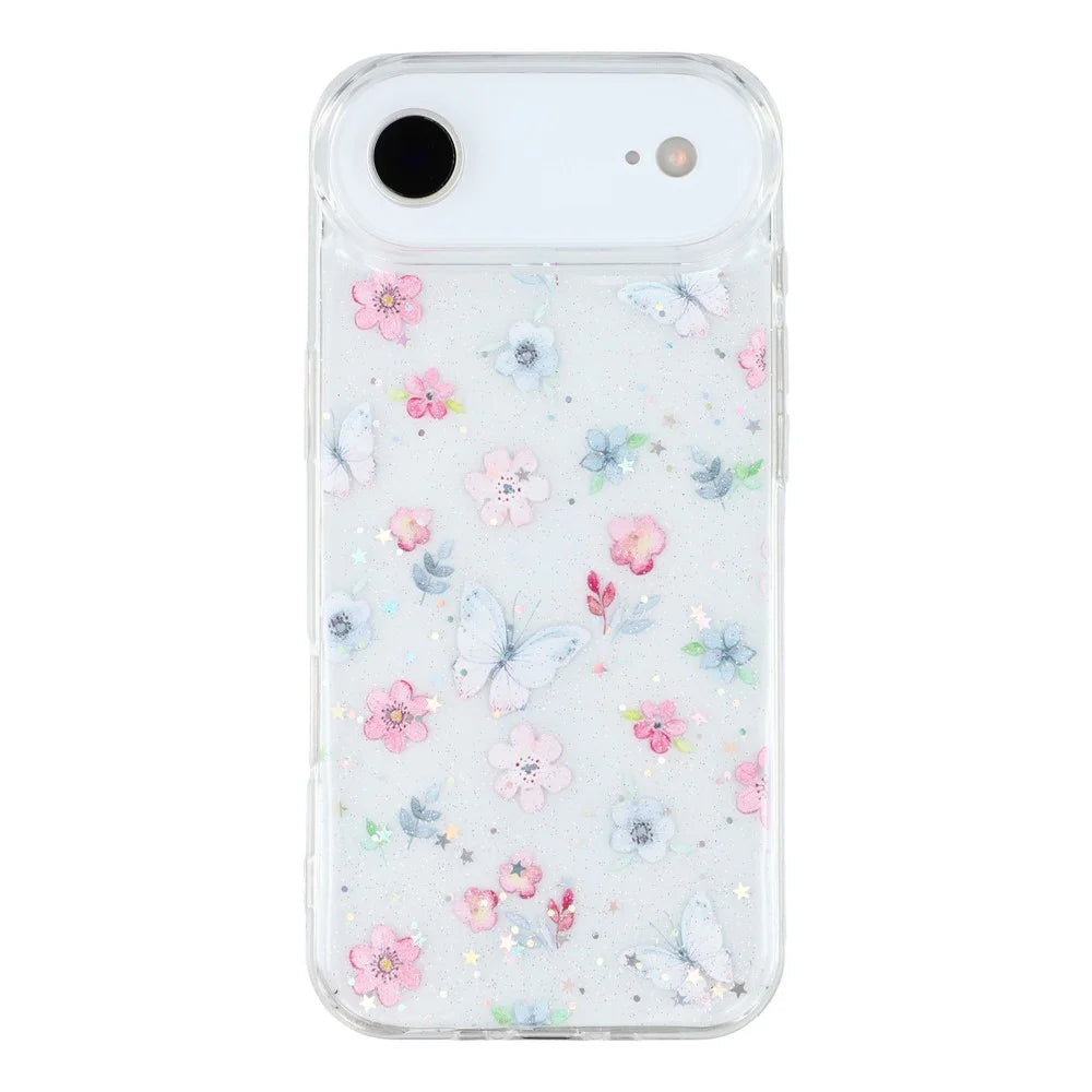 For iPhone Air Case Glitter Flower Epoxy Shockproof Phone Cover - Style D - 3