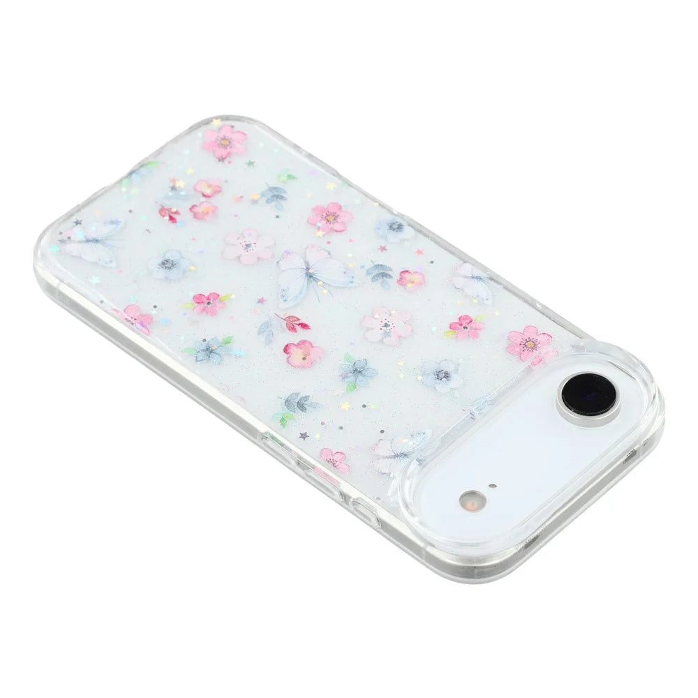 For iPhone Air Case Glitter Flower Epoxy Shockproof Phone Cover - Style D - 5