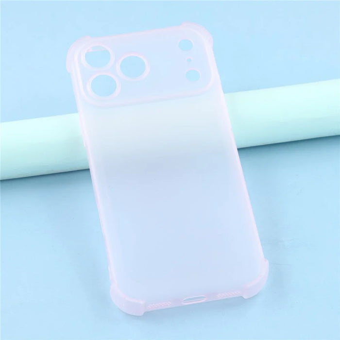 For iPhone 17 Pro Max Case Skin Touch Matte TPU Phone Back Cover Precise Cutouts - Transparent Pink - 6