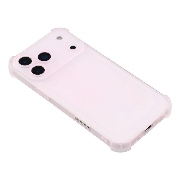 For iPhone 17 Pro Case Skin Touch Matte TPU Phone Back Cover Precise Cutouts - Transparent Pink - 4