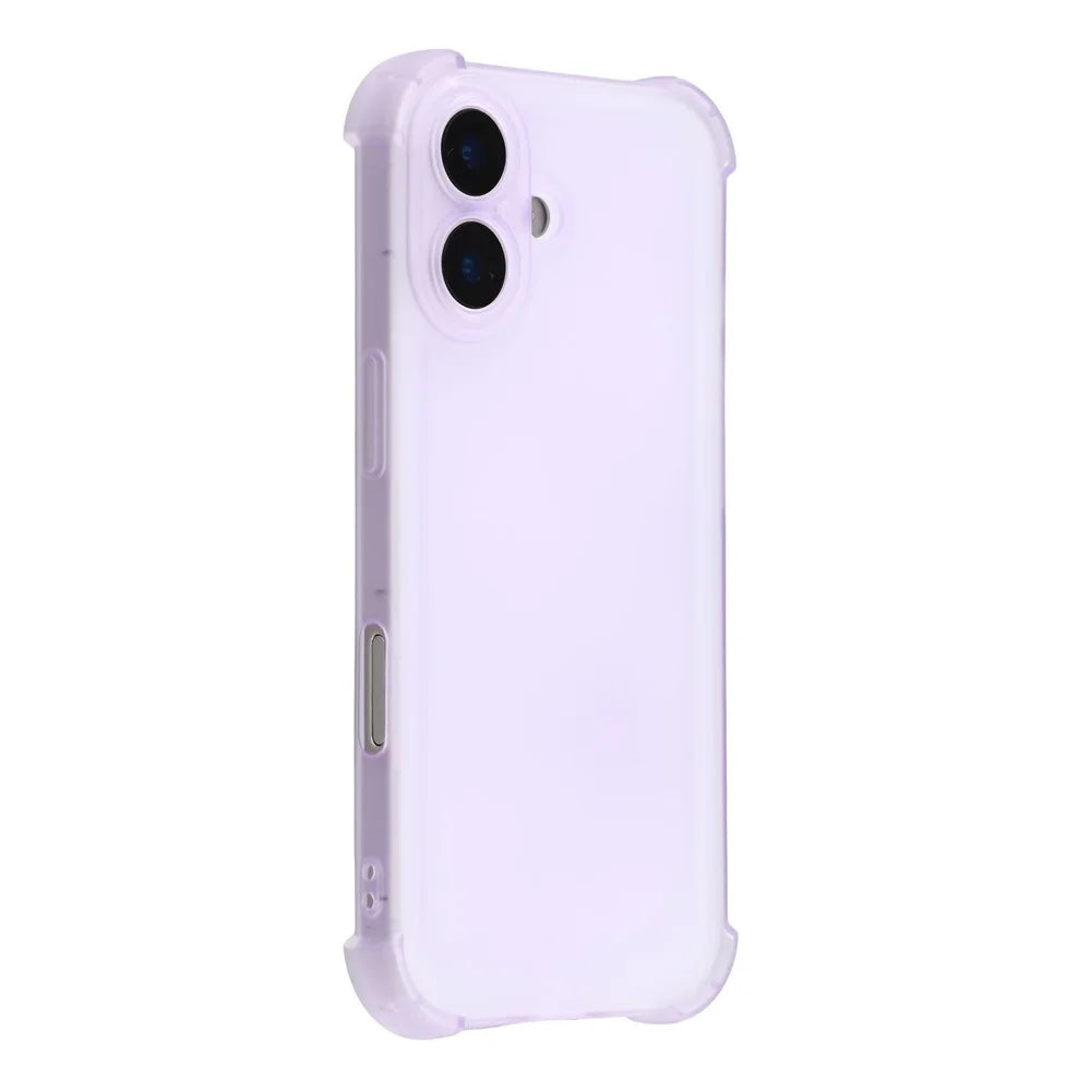 For iPhone 17 Case Skin Touch Matte TPU Phone Back Cover Precise Cutouts - Transparent Purple - 1