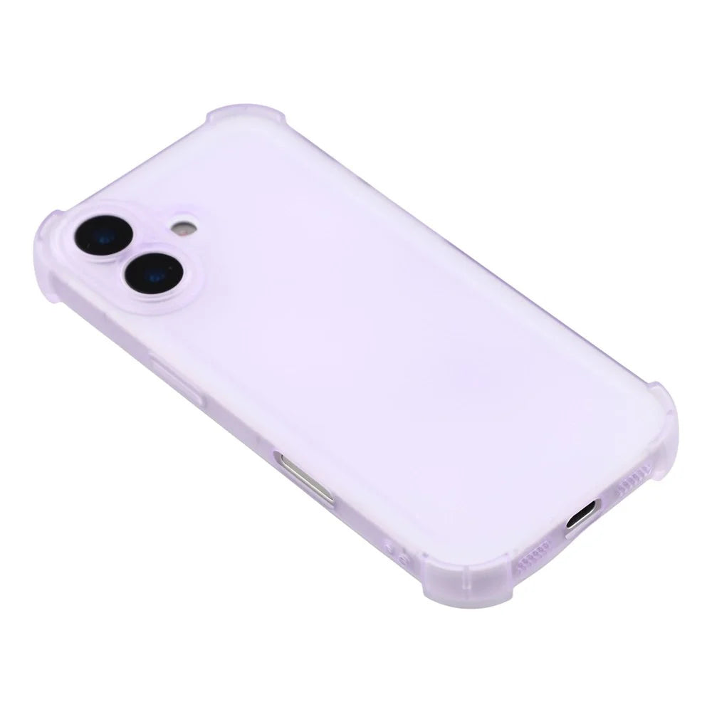 For iPhone 17 Case Skin Touch Matte TPU Phone Back Cover Precise Cutouts - Transparent Purple - 4