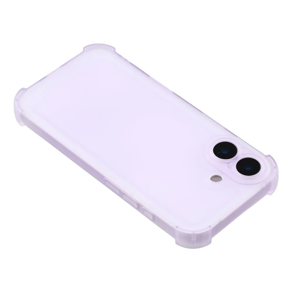 For iPhone 17 Case Skin Touch Matte TPU Phone Back Cover Precise Cutouts - Transparent Purple - 5