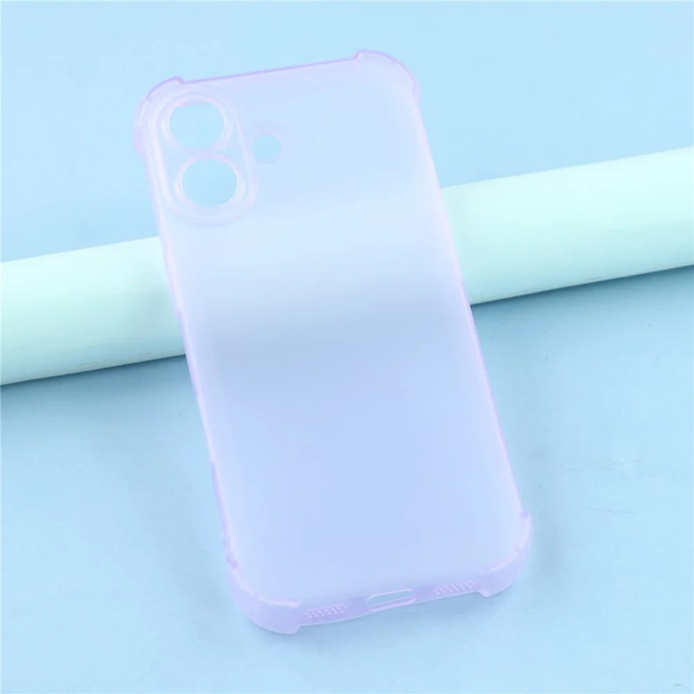 For iPhone 17 Case Skin Touch Matte TPU Phone Back Cover Precise Cutouts - Transparent Purple - 6