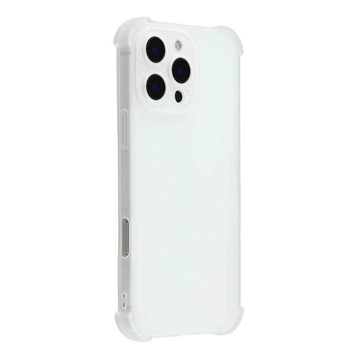 For iPhone 16 Pro Max Case Skin Touch Matte TPU Phone Back Cover Precise Cutouts - Transparent White - 1