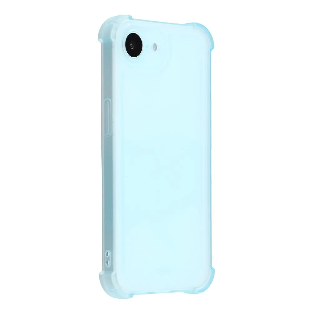 For iPhone 17e / 16e Case Skin Touch Matte TPU Phone Back Cover Precise Cutouts - Transparent Blue - 1