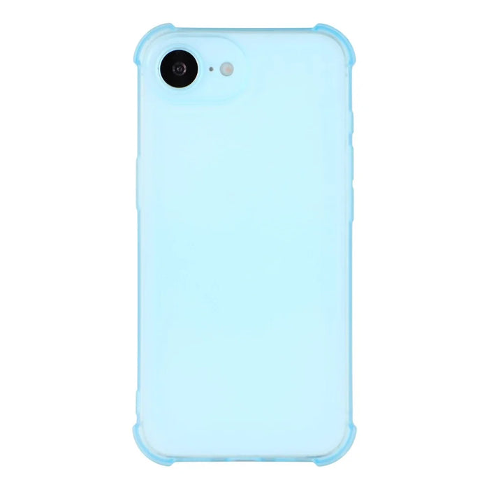 For iPhone 17e / 16e Case Skin Touch Matte TPU Phone Back Cover Precise Cutouts - Transparent Blue - 3