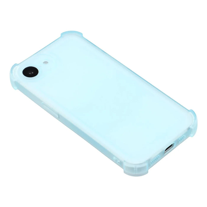 For iPhone 17e / 16e Case Skin Touch Matte TPU Phone Back Cover Precise Cutouts - Transparent Blue - 4
