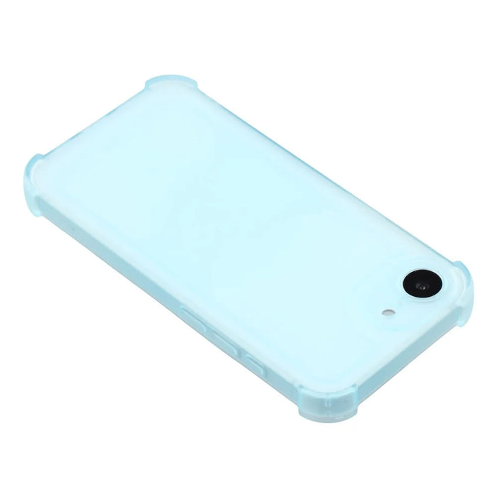 For iPhone 17e / 16e Case Skin Touch Matte TPU Phone Back Cover Precise Cutouts - Transparent Blue - 5