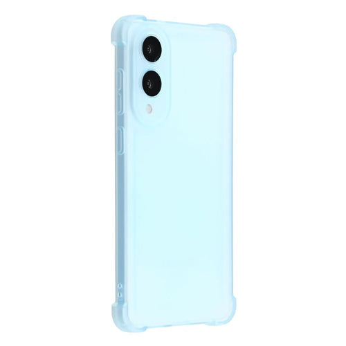 For Samsung Galaxy S25 Edge Case Skin Touch Matte TPU Phone Back Cover Precise Cutouts - Transparent Blue - 1