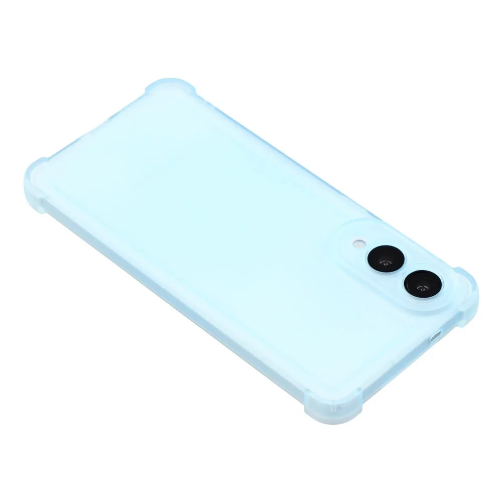 For Samsung Galaxy S25 Edge Case Skin Touch Matte TPU Phone Back Cover Precise Cutouts - Transparent Blue - 5