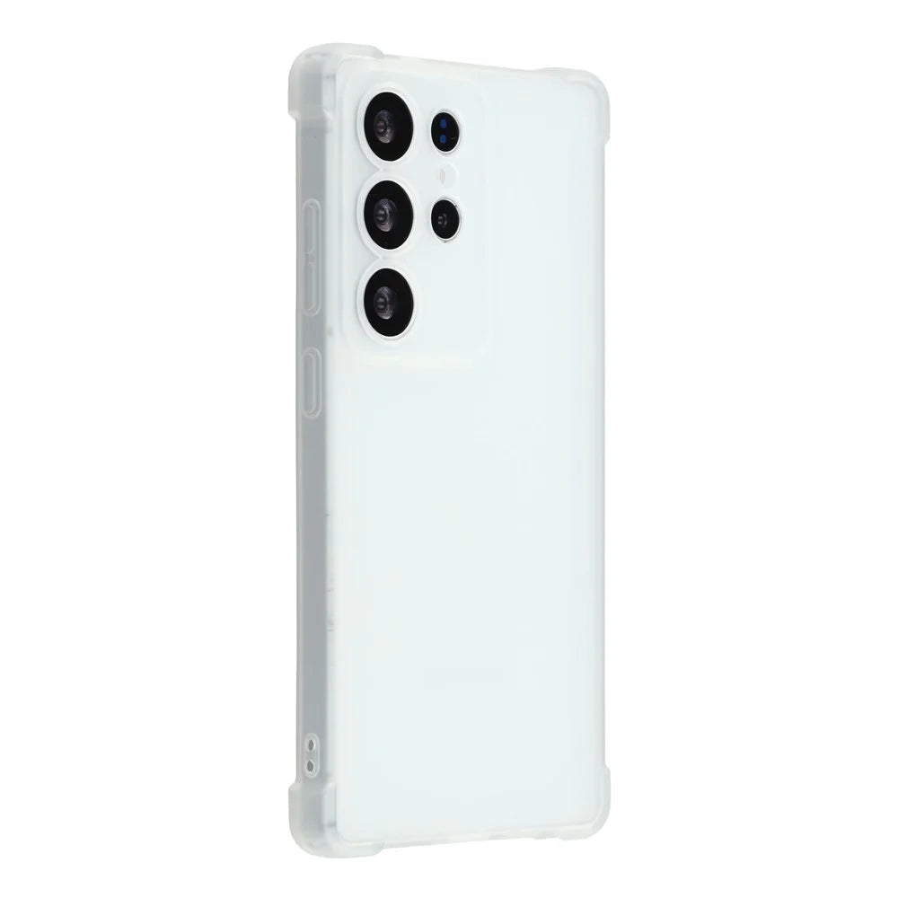 For Samsung Galaxy S25 Ultra Case Skin Touch Matte TPU Phone Back Cover Precise Cutouts - Transparent White - 1