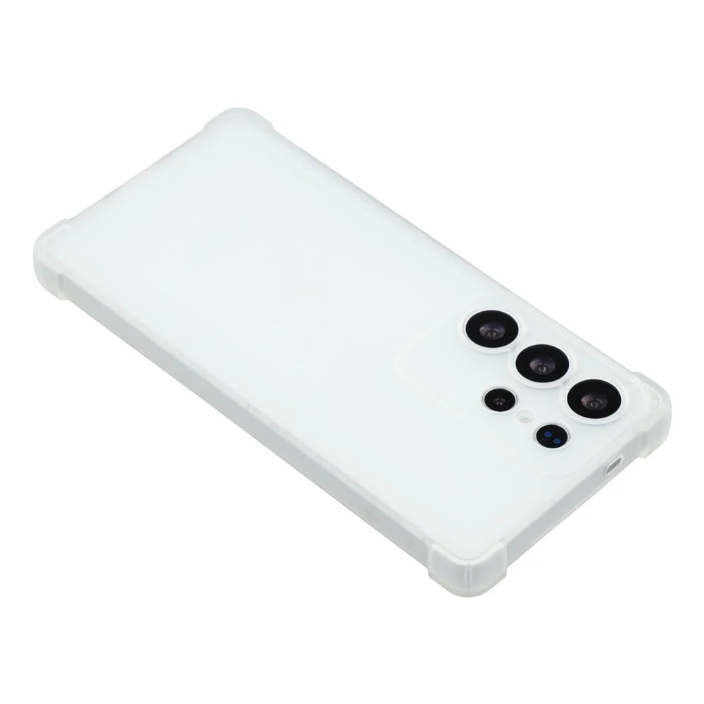 For Samsung Galaxy S24 Ultra Case Skin Touch Matte TPU Phone Back Cover Precise Cutouts - Transparent White - 5
