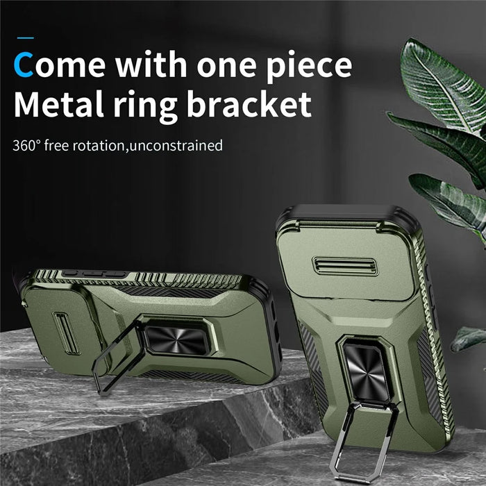 For iPhone 18 Pro / 17 Pro Case Camshield Kickstand TPU + PC Anti-Slip Phone Cover - Green - 2