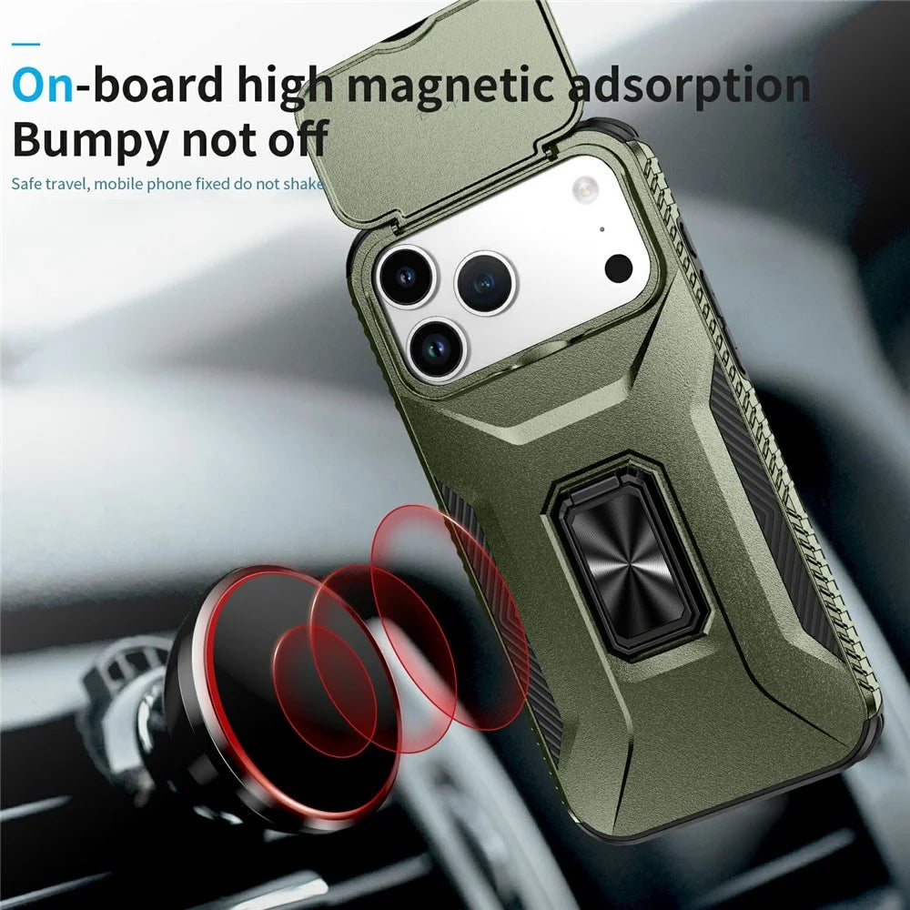 For iPhone 18 Pro Max / 17 Pro Max Case Camshield Kickstand TPU + PC Anti-Slip Phone Cover - Green - 6